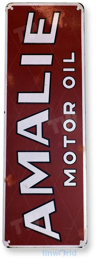 AMALIE OIL 看板 Amalie Motor Oil Sign: Rare Vintage Double Sided Metal A-Frame